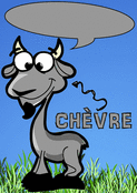 La ch&egrave;vre dr&ocirc;le avec texte &agrave; &eacute;crire